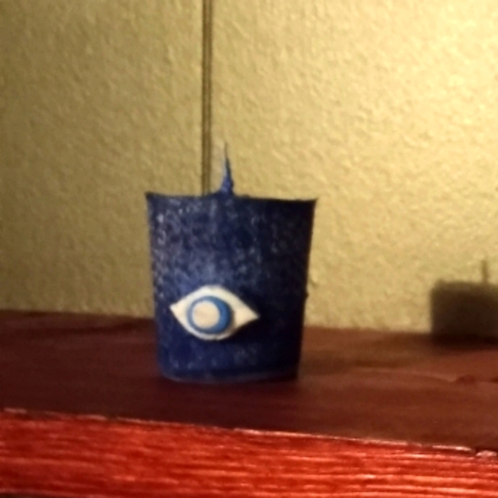 Evil eye (nazar) protection candle votive